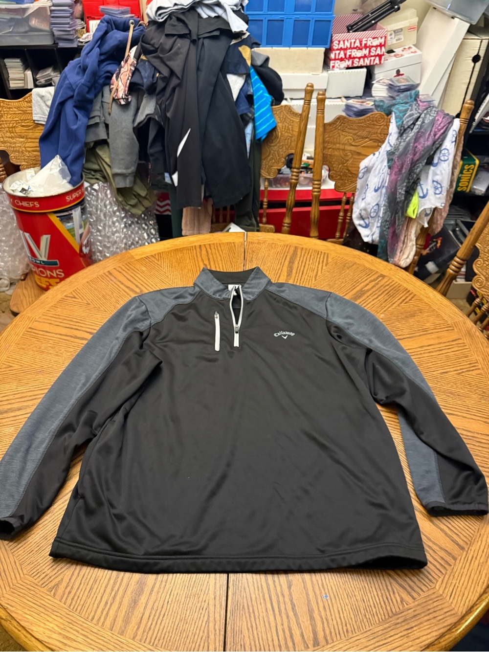 Callaway Black and Gray Quarter-Zip Lightweight Golf Pullover